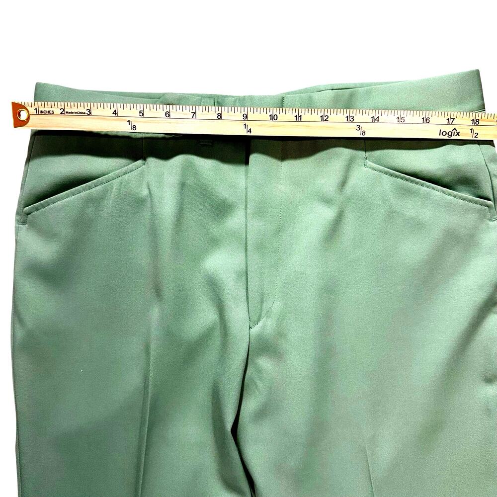 Vtg 70s SANSABELT by Jaymar Slacks Pants 36 Sage Green Men's Disco Golf Retro - Picture 7 of 11